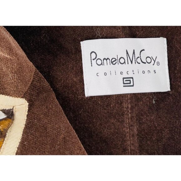 Pamela McCoy Womens Leopard Print Blazer Jacket Size Large Silk Corduroy Lined - Picture 2 of 5